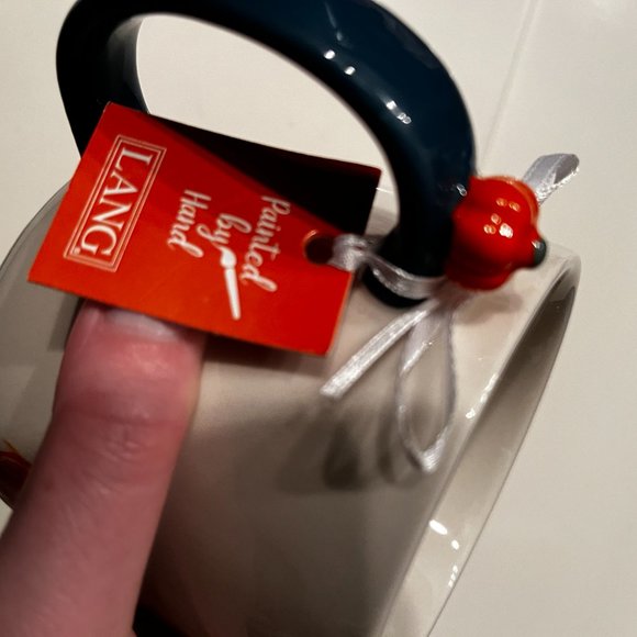 Pumpkin Mug‎ by Lang Designs with Hand Painted Detail and Handle Accent (new) - Picture 9 of 11